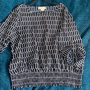 Michael Kors Navy Blue and White Shirt